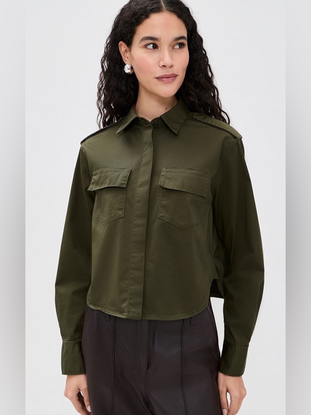 A.L.C. Cropped Nico Olive Utility Jacket